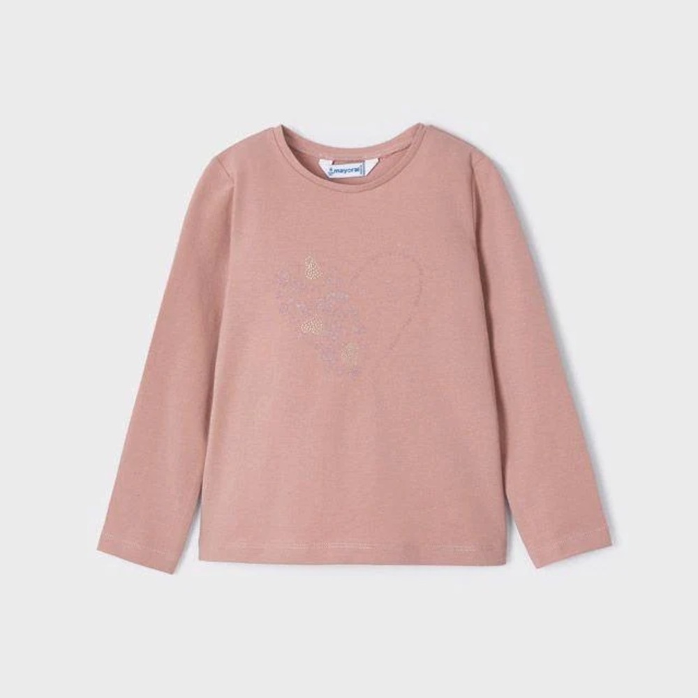 Size 7 Girls Mayoral Soft Pink Long Sleeve Tee
